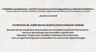 Judith Borràs Andrés - Réévaluer l’impact des mobilités étudiantes internationales : Vers un apprentissage plus accessible et au service de l’apprentissage