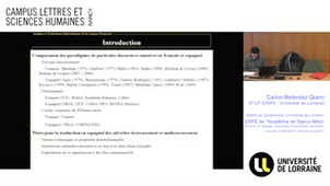 [Séminaire ATILF] Carlos Meléndez Quero : Pistes pour la traduction des particules discursives  (chapitre I)
