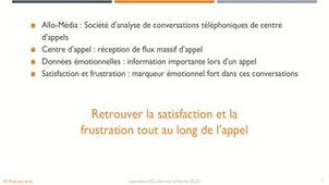 Prédiction continue de la satisfaction et de la frustration dans des conversations de centre d'appels