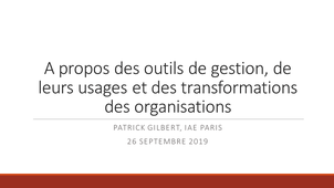 Conclusion des travaux du séminaire Usage(s) des outils de Gestion & transformation(s) des organisations