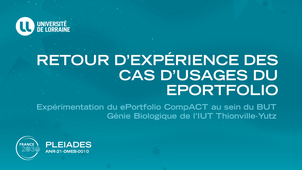Projet de déploiement du ePortfolio - Retour d'expérience : BUT Génie Biologique, IUT Thionville-Yutz