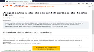 Désidentification de données texte produites dans un cadre de relation client