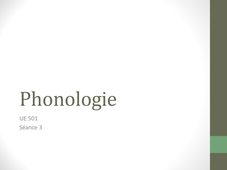 Phonologie L3 SDL, séance 3